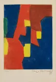 Serge Poliakoff, Composition rouge, jaune et bleue, Original-Farbradierung (Aquatinta) auf Velin