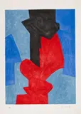 Composition bleue, rouge et noire by Serge Poliakoff, Original-Farblithographie auf Rives-Velin, sold May 2008