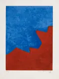 Serge Poliakoff, Composition rouge et bleue, Original-Farbradierung (Aquatinta) auf Rives-Velin