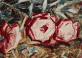 Drei rote Rosen by Christian Rohlfs, Mischtechnik auf einfachem festen Aquarellpapier, sold May 2008