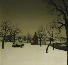 Valerius de Saedeleer, Tempelhof onder de Sneeuw (Sint-Martens-Latem), Öl auf Leinwand