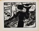 Die Sonne by Karl Schmidt-Rottluff, Original-Holzschnitt (Reiberdruck) auf Bütten, sold May 2008