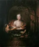 Ottmar Elliger the Younger, ALLEGORIE DES GESCHMACKS ODER DES HERBSTES, Öl auf Holz