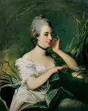 French School, PORTRÄT DER ELISABETH CHARLOTTE VON ORLÉANS (?) ALS NYMPHE., Öl auf Leinwand