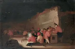 Bartholomeus Molenaer, DORFSCHULE, Öl auf Holz