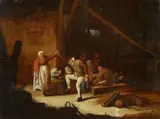 Bartholomeus Molenaer, INTERIEUR MIT TANZENDEN BAUERN, Öl auf Holz (parkettiert)