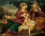 North Italian School, HEILIGE FAMILIE MIT DEM JOHANNESKNABEN.