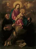 Francesco Peresi, MADONNA MIT ZWEI HEILIGEN., Öl auf Leinwand