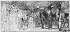 KREUZIGUNG. by Max Klinger, Feder in Schwarz auf Bütten, sold May 2008
