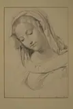 MÄDCHENKOPF. by Gustav Heinrich Naecke, Signiert unten rechts: Naeke fec. Roma. Bleistift auf Bütten, sold May 2008