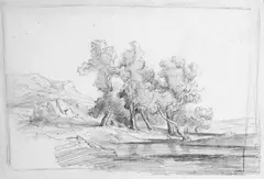 Friedrich Preller the Elder, EICHEN AUF RÜGEN., Bleistift auf Papier