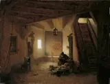 Andreas Achenbach, DER BÜCHERWURM (DIE ENTDECKERFREUDE).