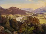 zugeschrieben Rudolf von Alt, GEBIRGSLANDSCHAFT MIT FLUSS., Bezeichnet unten rechts: R. Alt. Öl auf Leinwand