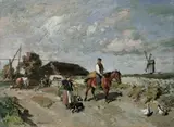 Gregor von Bochmann, LANDSCHAFT MIT BAUERN UND WINDMÜHLE.