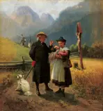Louis Braun, DIE ERMAHNUNG DES PASTORS., Monogrammiert und datiert unten links: LB. 75. Öl auf Holz