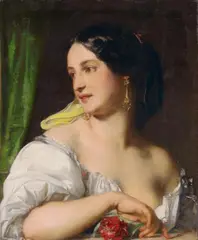 Károly (Charles) Brocky, BILDNIS EINER JUNGEN FRAU., Öl auf Leinwand