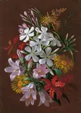 Adelheid Dietrich, BLUMENSTILLLEBEN., Signiert und datiert unten rechts: A. Dietrich 85. Öl auf Leinwand, auf Karton aufgezogen