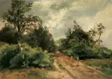 Jules Dupré, WALDLANDSCHAFT MIT WANDERERN.