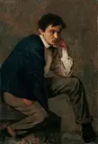 Franz von Lenbach, SITZENDER JUNGER MANN