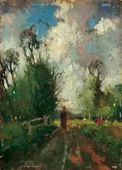 Jacob Maris, FELDWEG, Öl auf Holz