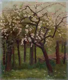 Hugo Mühlig, BLÜHENDE APFELBÄUME.