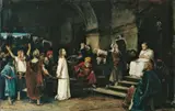 Mihály Munkácsy, CHRISTUS VOR PILATUS., Signiert unten links: M. Munkacsy. Öl auf Leinwand (doubliert)