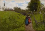 Johann Sperl, KIRCHGANG IN BERBLING., Signiert unten rechts: J. Sperl München. Öl auf Leinwand