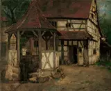 Johann Sperl, FRÄNKISCHES BAUERNHAUS., Signiert unten rechts: J. Sperl. Öl auf Leinwand
