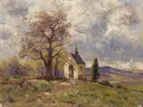 KAPELLE IM MAIFELD BEI MERTLOCH by Hans Thoma Heinrich Hartung, Öl auf Karton, offered May 2008
