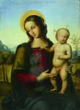 MADONNA MIT KIND. by Pietro Vannucci, gen. Pietro Perugino, in der Art, Öl auf Holz, sold Mar 2008