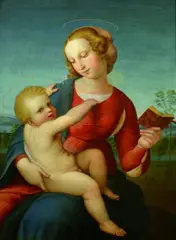Raffael, MADONNA MIT KIND., Öl auf Leinwand