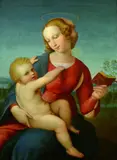 Raffael, MADONNA MIT KIND., Öl auf Leinwand