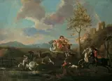 Georg Philipp Rugendas the Elder, DIE HIRSCHHATZ., Öl auf Leinwand