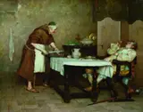 Giuseppe Bortignoni Ii., MÖNCH UND EDELMANN., Signiert unten links: G. Bortignoni. Öl auf Leinwand