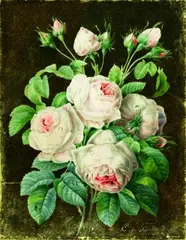 Eulalie Bury, BLUMENSTILLLEBEN., Signiert und datiert unten rechts: E. de Bridieu 1833. Aquarell auf Pergament