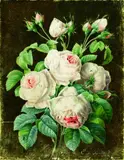 Eulalie Bury, BLUMENSTILLLEBEN., Signiert und datiert unten rechts: E. de Bridieu 1833. Aquarell auf Pergament
