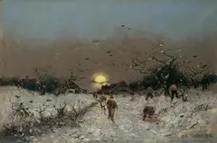 Otto Fedder, WINTERABEND., Signiert und datiert unten rechts: Otto Fedder M 96. Öl auf Leinwand