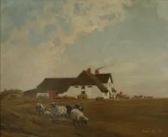 Max Koch, OSTFRIESISCHER HOF., Signiert unten rechts: Max Koch. Öl auf Holz