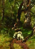 Christian Mali, WALDLANDSCHAFT MIT SCHAFHERDE.