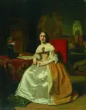 Johannes Cornelius Mertz, DAME IN INTERIEUR., Signiert und datiert unten rechts: J. G. Mertz 1847. Öl auf Holz