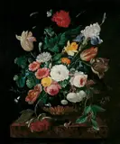 Franz Xaver Pieler, BLUMENSTILLLEBEN., Signiert unten rechts: F. Pieler. Öl auf Holz