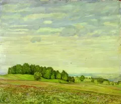 Rudolf Sieck, JUNIMORGEN., Unten rechts signiert und datiert: R. Sieck 1906. Öl auf Holz