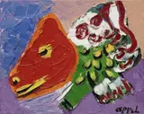 OHNE TITEL by Karel Appel, Öl auf Masonit, sold Nov 2007