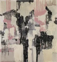 OHNE TITEL by Hubert Berke, Öl, partiell geschabt, auf Leinwand, sold Nov 2007