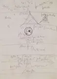 Joseph Beuys, OHNE TITEL (Berlin-Partitur: Der Chef), Bleistift und Stempel "HAUPTSTROM" auf gefaltetem Papier