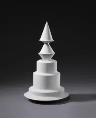 Ohne Titel by Abraham David Christian, Objekt aus festem Karton, weiß gefasst, Höhe 53,5 cm, sold Nov 2007