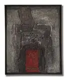 OHNE TITEL by Karl Fred Dahmen, Materialbild (Pigmente, Leim, Sand usw.) auf Leinwand, sold Nov 2007