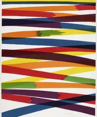 Piero Dorazio, Guiseppe Ungareti. La Luce: Poesie 1914 - 1961. XIII litografie di Pierro Dorazio, 13 Original-Farblithographien auf gefalteten Doppelbogen-Velin um