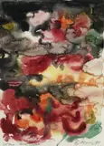 Rainer Fetting, CORTONA ANNE CLAUDE, Aquarell auf chamoisfarbenem Aquarellkarton