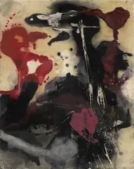 Otto Greis, OHNE TITEL, Öl und Gouache auf Japanpapier auf Hartfaserplatte
